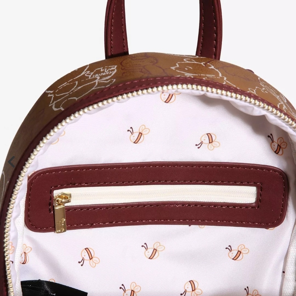 Disney Winnie Pooh Brown and Maroon Backpack - Picture 4 of 7